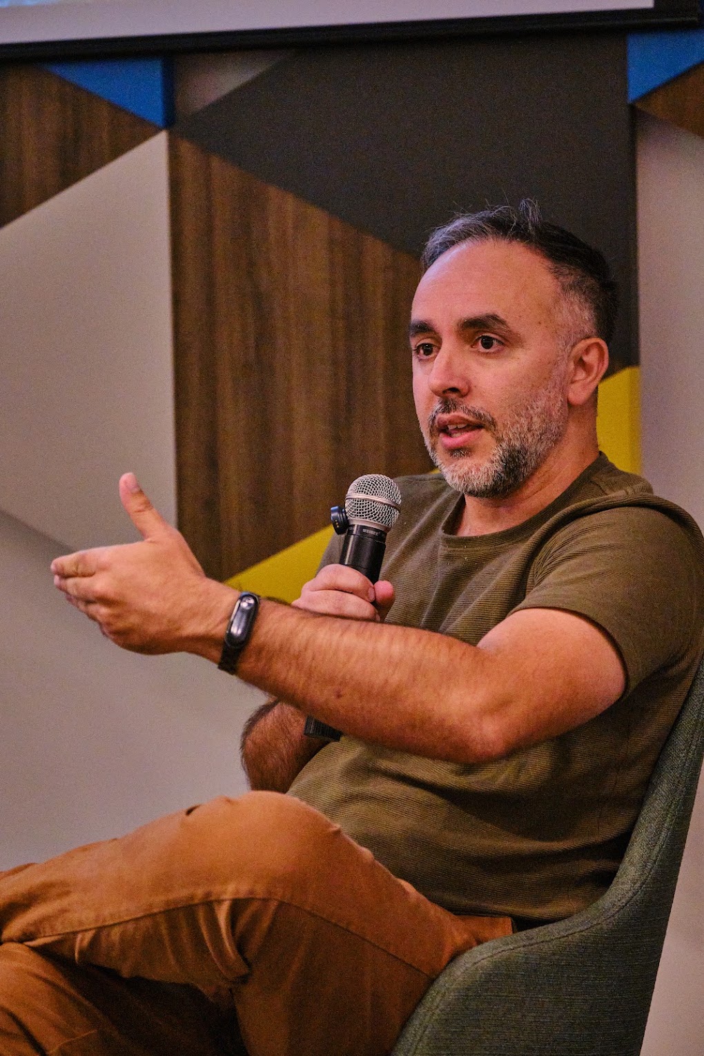 Michel Francisco durante uma palestra